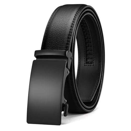 Men's Ratchet Leather Belt Leather 1 3/8