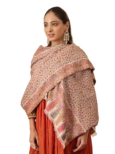 Écharpe cachemire mélangée femme Pashmoda Mehak, grand châle enveloppant 101x203 cm de quotidien