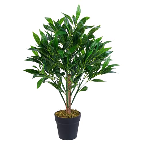 yanka-style Olivenbaum künstlich – Kunstpflanze mit Topf, ca. 65 cm hoch, Deko Pflanze aus Kunststoff, naturgetreuer Blickfang für Wohnung & Büro – Modell JWS2041