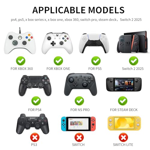 Image of PERFECTSIGHT Cute Thumb Grip Caps for Switch 2, PS5 PS4 Xbox Series X /S Xbox One Switch PRO Controller Steam Deck, 4PCS Soft Rubber 3D Thumbsticks Button Joystick Cover, Black Z Eyes