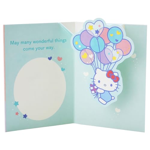 Sanrio BD217-3 SANRIO 608882 Hello Kitty Birthday Card Balloon Greeting Card International Shipping Available