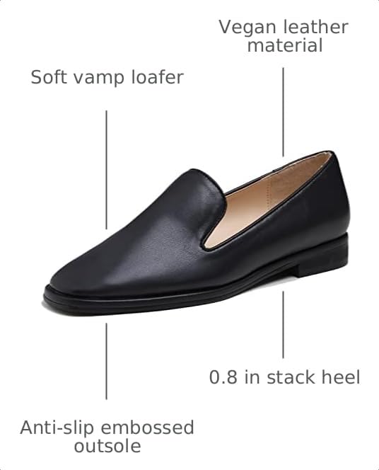 Image of FEVERSOLE Women's Fashion Dress Comfort Low Heel Office Penny Loafer Flats