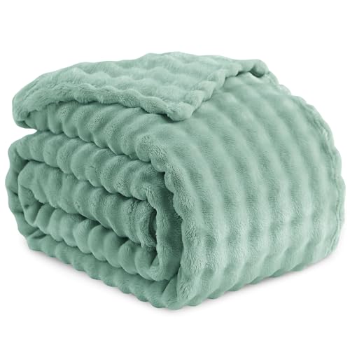 RUIKASI Bubble Decke Kuscheldecke Flauschig Salbeigrün - 150x200cm Sofadecke & Couchdecke aus Plüsch, Warme Fleece für Wohnzimmer Deko Blanket,...