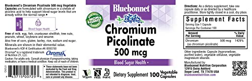 Bluebonnet Nutrition Chromium Picolinate, Soy, Gluten & Dairy Free, Non-Gmo, Kosher Certified, Vegan, 500 Mcg, 100 Count #TOP1