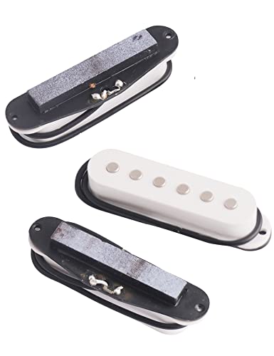 Electric Guitar Pickup Ceremic Magnet Neck Middle Bridge Single Coil Pickups Compatible With Strat Style Sss Electric Guitar Parts Replacement Set Of 3Pcs White. #TOP2