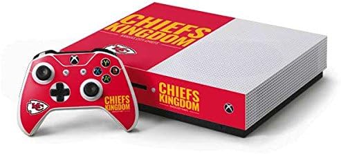 Skinit Decal Gaming Skin Compatible with Xbox One S Console and Controller Bundle - Officially Licensed NFL Kansas City Chiefs Team Motto Design
