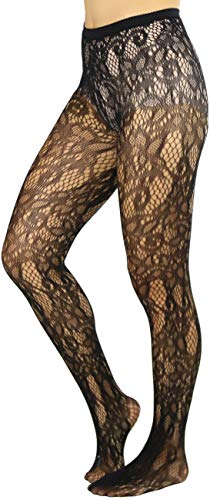 Image of ToBeInStyle Women's Elegant Floral Lace Inspired Spandex Net Full Length Tights