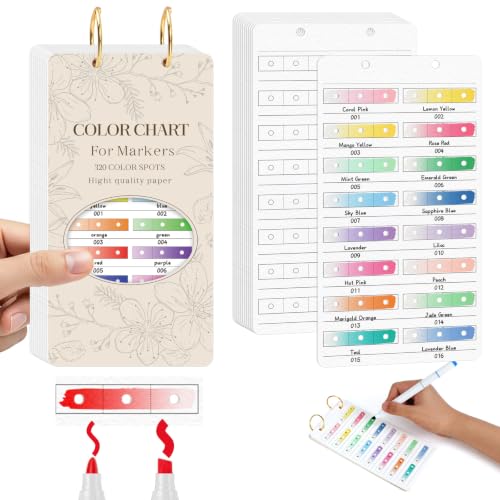 20 Sheets Color Swatch Cards for Markers 3.9 * 7.5