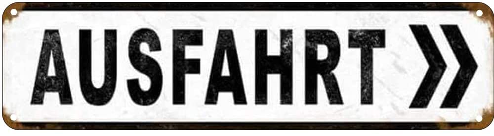Ausfahrt Autobahn Retro Tin Signs Aluminum Metal Sign for Kitchen Home Garden Wall Bar Cafe Decor 4x16 Inch