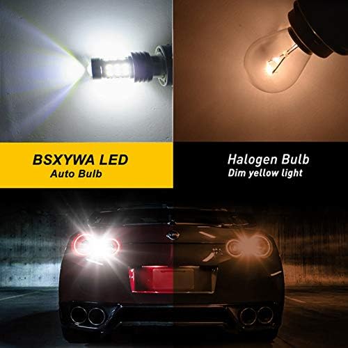 Ba15s 1156 P21W LED 12V 24V Reversing Light Bulbs, White 6500K High Bright Backing Up Lamps, DRL Daytime Running Lights, Rear Parking Lights, Rear fog lamp, 2 Pieces