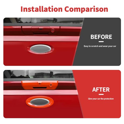 SQQP Tailgate Handle & Rear Emblem Logo Badge Decoration Cover Compatible with 2021-2026 Ford F150 F-150(Orange by SQQP - Used condition - Image 2