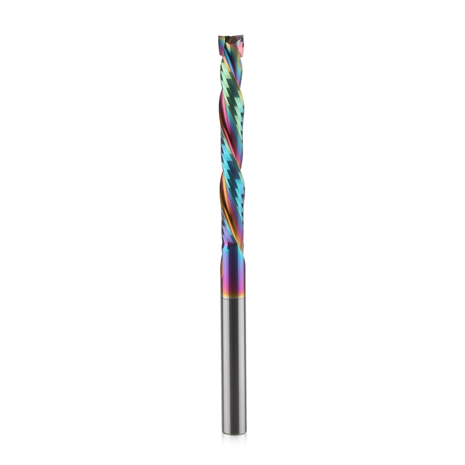 Extra Long Spiral Router Bits Up Down Compression Bit with DLC Coating, 1/4 inch Cutting Dia, 2" Cutting Length,1/4 inch Shank Solid Carbide CNC End