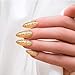 KISS False Nails Kit, Dreamdust Ready to Wear Gel Sculpted Nails, Stick and Glue Included, Long Length, Almond Shape with Gold Glitter Effect, Long-Lasting Hottest Trend Glue on Nails