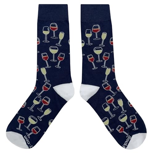 Wine Galore Dress Socks Funny Novelty Crazy Fun Design Men Size 8-12 Cotton Casual Crew Colorful Funky Fancy Socks Gift for Men2