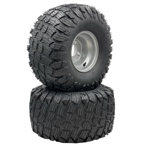 Set of 2 - Silver 20x10.00-8 Reaper Turf Wheel Assembly