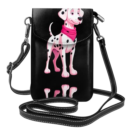 Petit sac à bandoulière cuir imprimé rose dalmatien de voyage