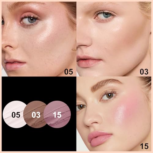 Image of FOCALLURE 3 Pcs Cream Contour Sticks,Shades with Highlighter Bronzer Blush,Non-greasy Long Lasting Face Contouring Pen,Easy to Sculpt the Face and Create a Lightweight Finishing Makeup (FAIR SKIN)