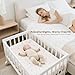 Konssy 3 Pack Stretchy Bassinet Sheets for Baby Girl Boy, Soft Breathable Baby Bassinet Mattress Sheets Fit for Hourglass Oval Cradle, Moses Basket Rectangle Mattress (Coffee Check)
