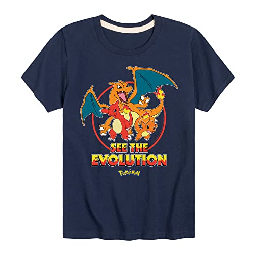 HYBRID APPAREL - Pokémon - Charmander See The Evolution - Youth Short Sleeve Graphic T-Shirt