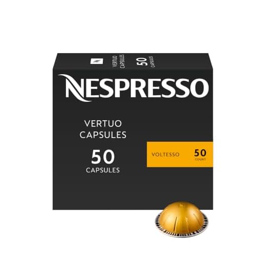 Nespresso Capsules VertuoLine, Voltesso , Mild Roast Espresso Coffee, 50 Count Coffee Pods, Brews, 10 Count (Pack of 5), (VERTUOLINE ONLY)