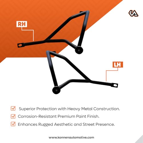 Image of Crash Guard Compatible with Honda CB350 / H'Ness CB350 / RS CB350 | Heavy Duty Engine & Frame Guard with Frame Sliders | Premium Protection Leg Guard (Black) (Pack of 1) (Adventure)