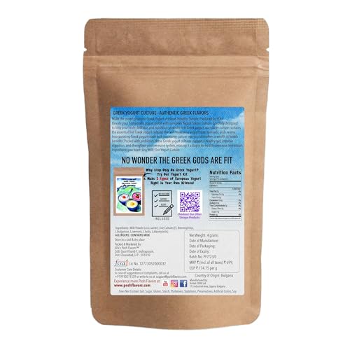 Image of Alla's Posh Flavors Greek Yogurt Culture | Thick, Creamy, Nutrient Rich | 100% Veg | Make Protein Rich Yogurt at Home Easily (Greek Yogurt) | Make Batch-after-Batch | Lab Tested Cultures | Great Consistency from First Time