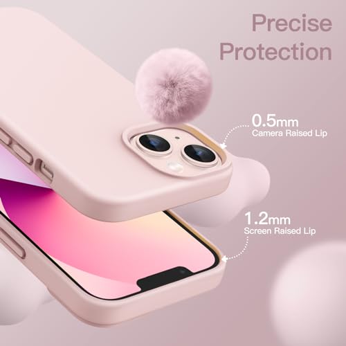 JETech Funda de Silicona para iPhone 13 6,1 Pulgadas, Funda Protectora de Cuerpo Completo con Tacto Suave y Sedoso, Cubierta a Prueba de Golpes con Forro de Microfibra (Rosado) - Imagen 6