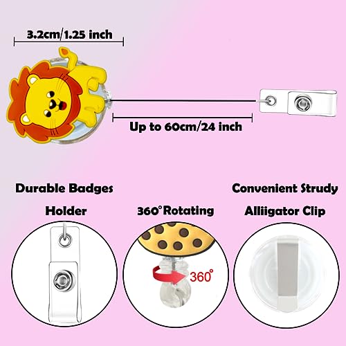 Meaxur ME12342 6 Pcs Forest Animals Retractable Badge Holder Reel thumb #1