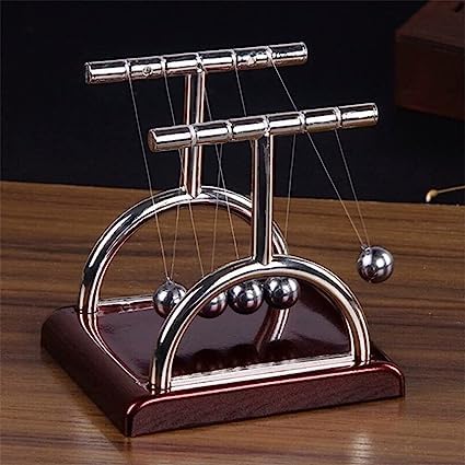 KRIDEZ Newton Cradle Pendulum - Metal Perpetual Motion Toy & Swing Balance Collision Ball Decoration Figurine with Polished Plastic Base & Nylon Strings for Office Classic Desk Toy (B0C7R5T3H6) Amazon Price History, Amazon Price Tracker