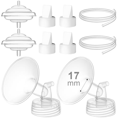 Image of Breast Pump Accessories Kit - 17mm Flange Set Compatible with Spectra S1 /S2 /Motif Luna, Includes Valves, Tubing & Backflow Protectors