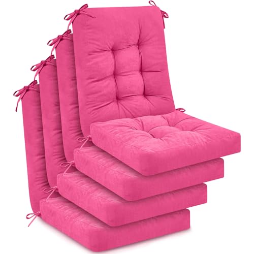 Image of Juexica Pink 17 x 17 Inch 4 Sets Outdoor Patio Chair Cushion