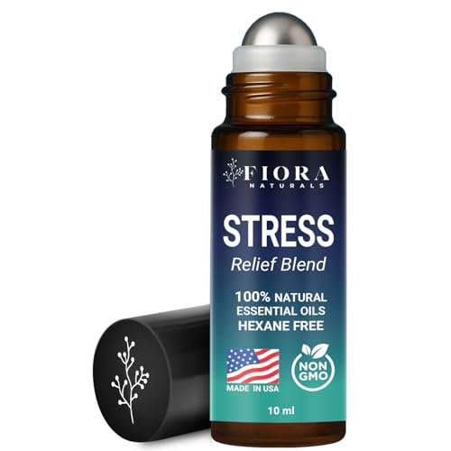 Stress Relief Essential Oil Roll On – Calming Essential Oils Blend for Relaxation & Wellness Rituals - Aromatherapy Roller, Destress Gifts for Women & Men by Fiora Naturals
