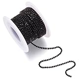 Fashewelry 10 Yards Black Rhinestones Chain 2mm Crystal Rhinestone Trim Close Diamond Chain for DIY Nail Arts...