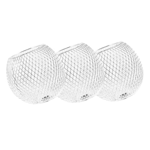HONITANO 3 piezas Pantalla de Lámpara Esférica Hueca Decorativa de Metal de de Lámpara de Techo Adorno Elegante para Interiores Instalación y Diseño Clásico