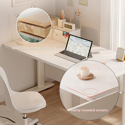 Bureau assis-debout manuel blanc parfait pour setup gaming compact - 7