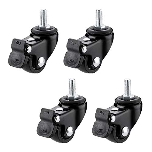 Roulette pivotante de 1 pouce avec frein M6 pour petit meuble