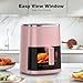 OLIXIS Air Fryer 6 Quart with Window Square Air Fryer 12-in-1 Air Fry, Roast, Reheat, Dehydrate, Bake, Steam, Fries, Custard, Chicken, Wings, Sea Food, Vegetabels,400F Pink