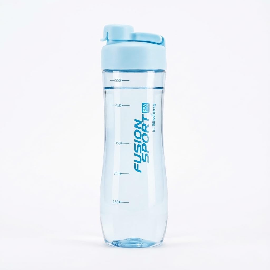 faas 600ml Leak-Proof Water Bottle for School & Gym |Unique Push-Pull Safety Lock | Durable & Lightweight Plastic Bottle for Kids, Gym Office & Travel - Summer Special (Sky Blue)-image-27