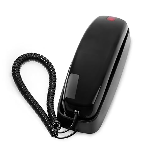 Corded Home Phone, Uvital Wall Mountable Or Desk Landline Telephone, Last Number Redial, Ringer Volume Adjustable, Landline Phone for Home, Office, Hotel, Black