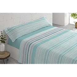 Venca Sabanas Donegal Collections - Juego de Sábanas Tres Piezas Algodón/Poliéster - Sabanas 135 x 190 - Juego de sabanas 135x190 - Sabana encimera, Sabana Bajera, Funda de Almohada - Mandala Azul