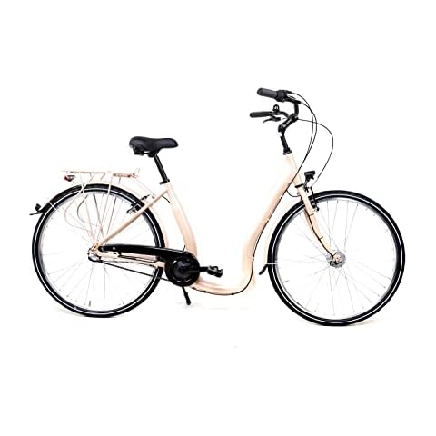 28 Zoll Alu Fahrrad City Bike Damen 3 Gang Nabenschaltung Tiefeinsteiger Beige Cover