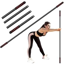 Yoga Stick Sturdy Steel, 5 Ft Adjustable Stretching Stick for Mobility, Flexibility and Balance, Versatile Exercise Stick with Non-Slip Ends and Foam Handles for Fitness, and Posture