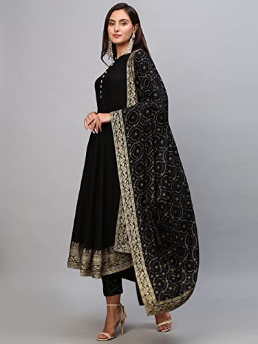 Image of ANNI DESIGNER Women Cotton Blend Solid Kurta With Pant & Dupatta