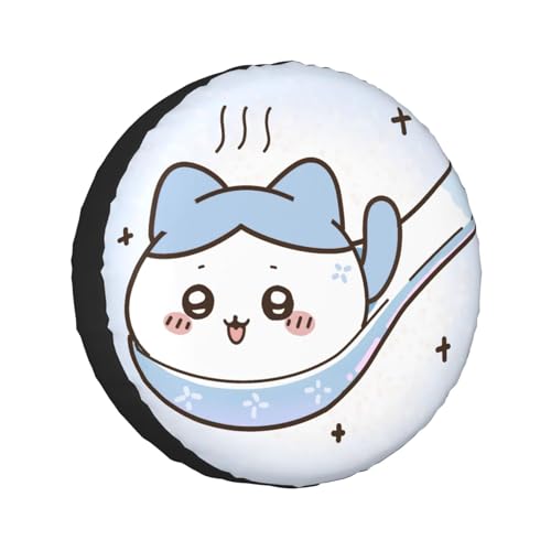 タイヤカバー ちいかわ ハチワレ スペアタイヤカバー おしゃれ タイヤ収納 防塵 防水 防紫外線 日焼け止 汚れ防止 劣化対策 タイヤバッグ 持ち運び便利 取付簡単 カー用品 14〜17インチ 屋外 軽自動車 普通車 汎用 17インチ:直径80-83cm