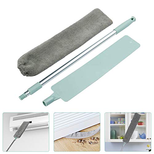 LIUMY Dust Brush,Retractable Gap Hand Duster with Extension Pole(39 to 55 inches), Washable