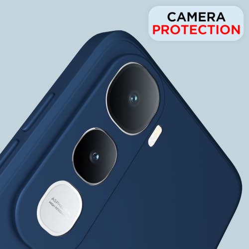 Image of Outlouders Back Cover for Vivo Y400 5G | Camera Protection | Durable Soft Matte Silicone Bumper Case (Blue)