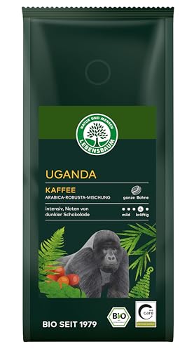 LEBENSBAUM Bio Uganda Kaffee ganze Bohne, Bio Röstkaffee aus 100%...