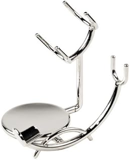 Chrome Razor and Shaving Brush Stand - Holds Straight Edge Razors, Barber Razors, Long Handle Double Edge Safety Razors, Cartridge Razors & Shave Brush