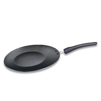 Prestige OMG DLX Concave Induction Base Non-Stick Aluminium Tawa, 250mm, Black