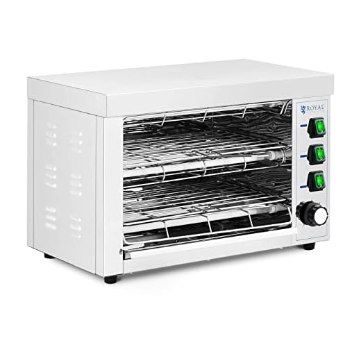 Royal Catering Horno Salamandra para Hostelería Tostador RCPES-340 (Potencia: 3250 W, Inserto de 35 x 22, Acero inoxidable)